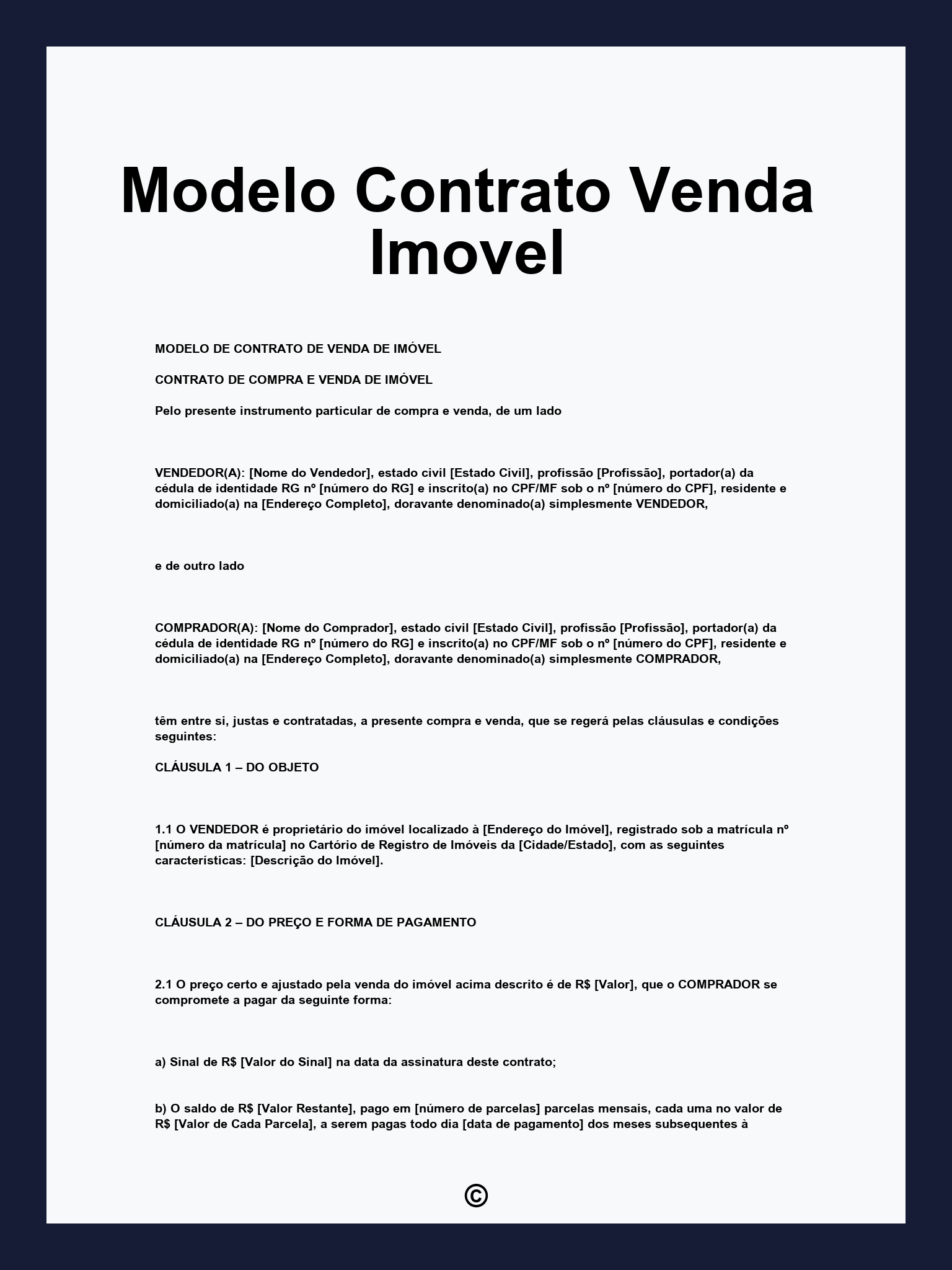 Modelo Contrato Venda Imovel